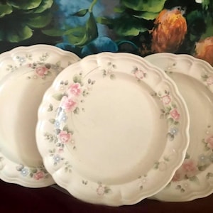 Vintage Pfaltzraff Tea Rose Scalloped Edge Steinzeug Essteller