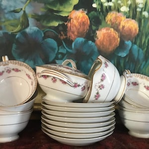 17 Pieces Noritake China 5201 Ridgewood Tea Set