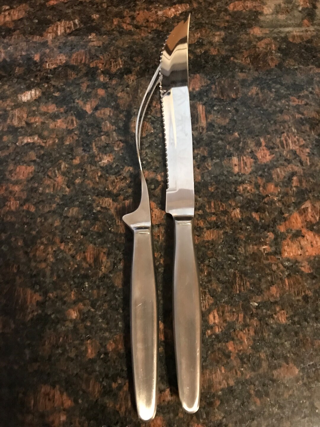 Viners International Stainless Steel Carving Knife and Fork Two Pieces