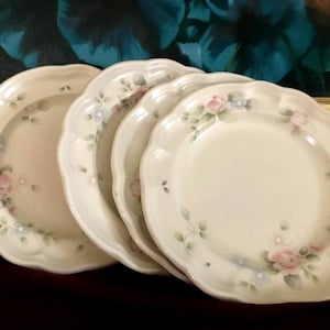 Vintage Pfalitzraff Tee Rose ausgebogter Rand Steinzeug Salatteller