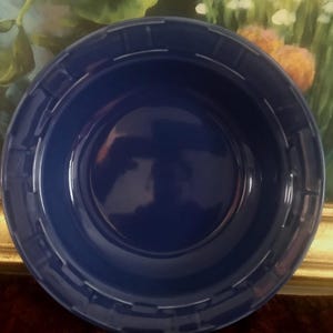 Vintage Longakberger Pottery Freezer Microwave Safe Blue Stoneware Serving Bowl