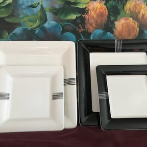 Vintage 4 pieces Square Villeroy & Boch 1748 Fine Bone China Serving Plates