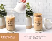 Photography Bundle. Two (2) Libbey 16oz Beer Can Glass Mockup, Aesthetic Mockup, Easy to edit. Digital Product.