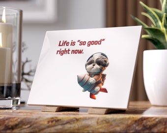 Special Gift Ceramic Photo Tile Life Is Good Message for Dog Lovers Gift Photo Tile Shihtzu Mom House Warming Gift