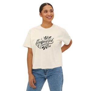 Women’s Oversized Boxy Tee, 100% Ring-Spun Cotton, Ethically Sourced & Eco-Friendly, Cropped Comfort Fit T-Shirt
