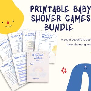 Printable Baby Shower Games Bundle | Fun & Interactive Baby Shower Activities | Instant Download Baby Shower Party Games
