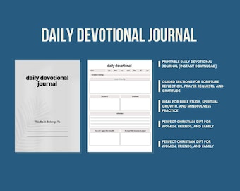 Diário Devocional Diário de Oração Cristã Imprimível Planejador de Estudo Bíblico Diário de Gratidão Baseado na Fé Caderno de Exercícios de Crescimento Espiritual