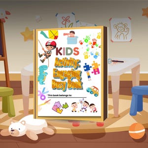 インタラクティブな子供向けアクティビティ ビジーブック | トレース、カウント、迷路、マッチング、早期学習の楽しみのための印刷可能な就学前向けワークシート