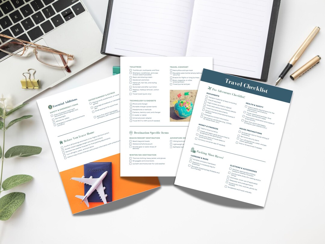 Printable Travel Checklist - Ultimate Packing Guide for Stress-free ...