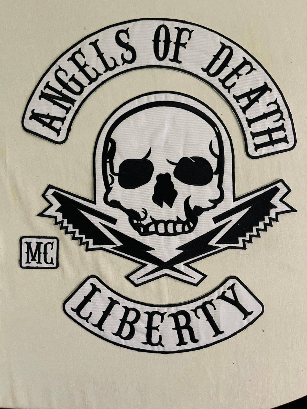  Hells GTA 4 Angels of Death Skull Head Liberty Skull Biker Iron  on Backpatch Set