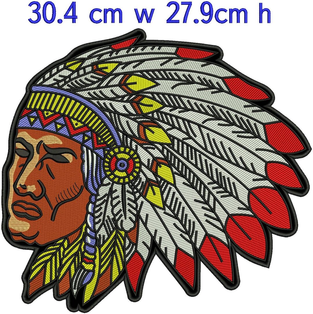Indian Head Biker Patch Embroidery Moto Patch Size Large Iron On - Etsy ...