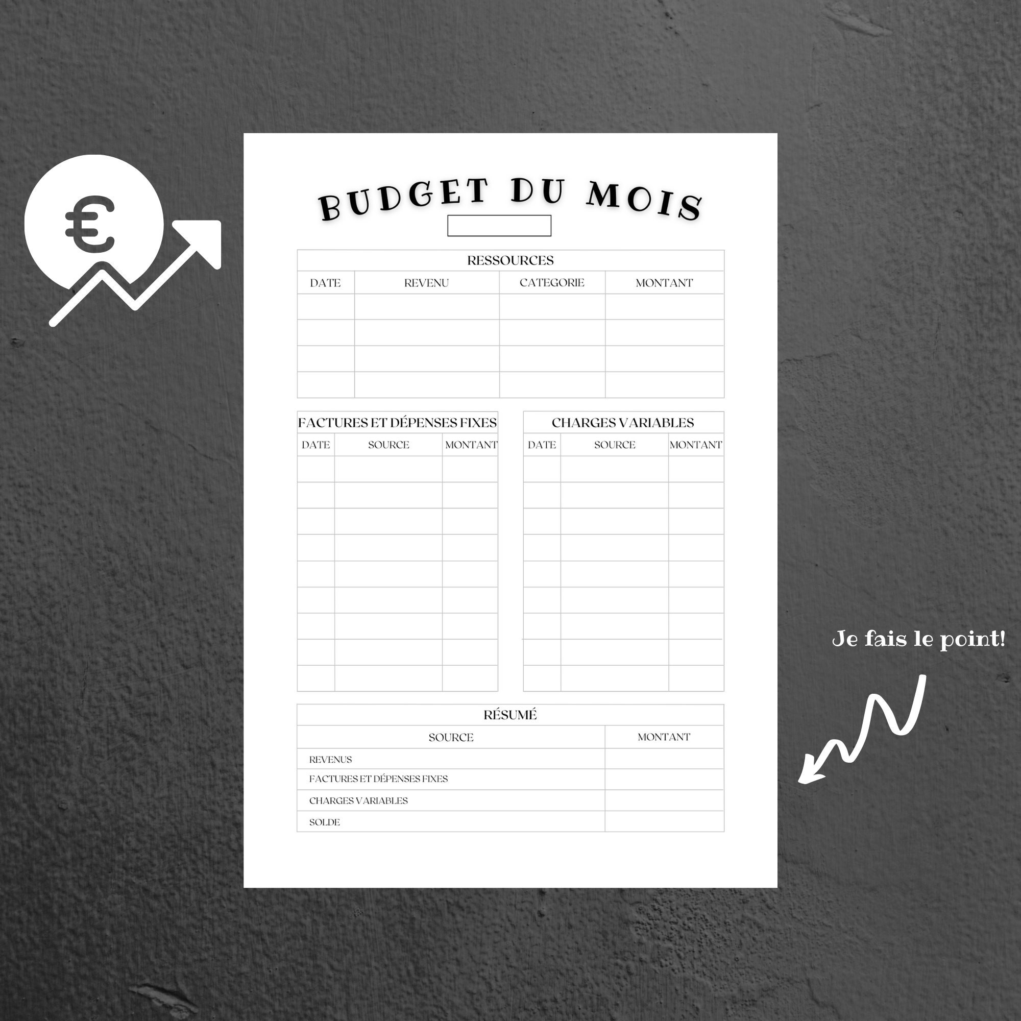 Faire son budget dans un carnet bujo ✨ Budget mensuel gratuit ! 