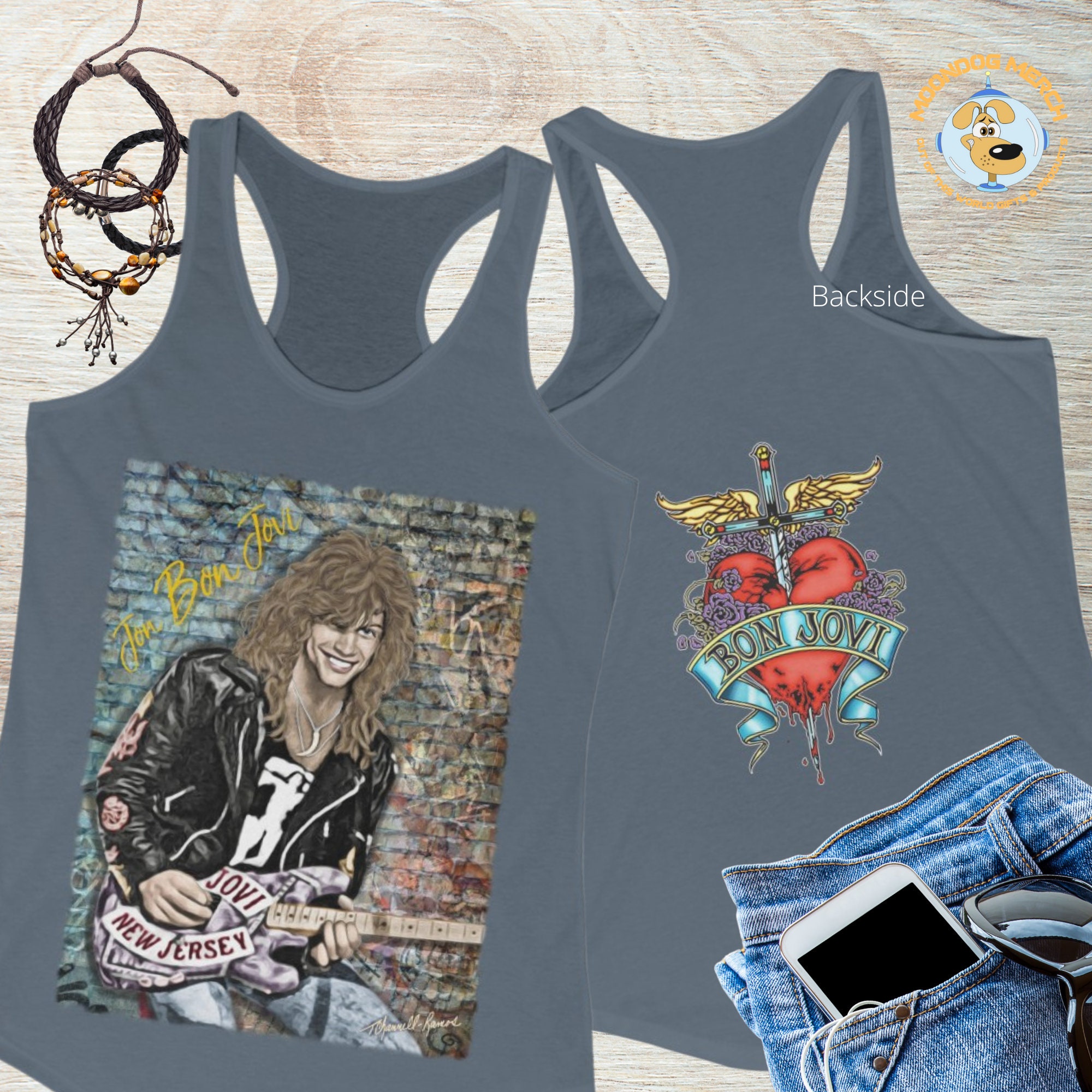 Discover Jon Bon Jovi T-shirt, Racerback Tank, 80s Vintage Retro Rock Band