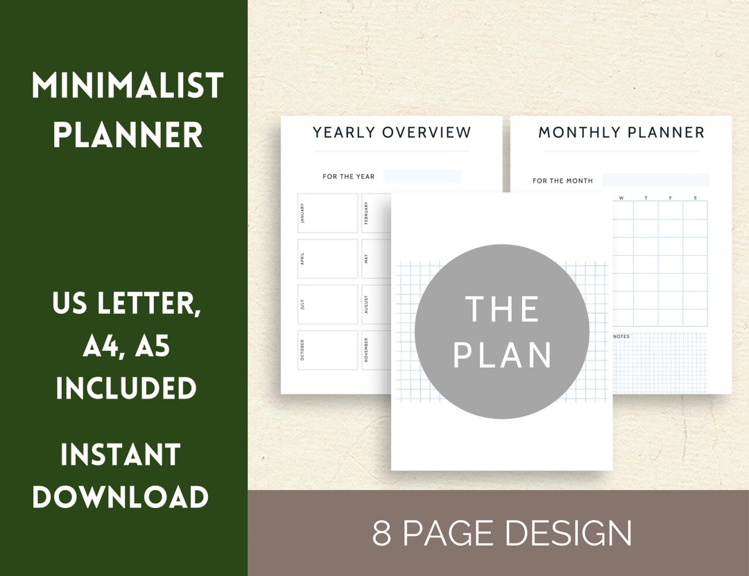 Planner Grid Line Line Grid Ruled Theme Printable Planner - Etsy