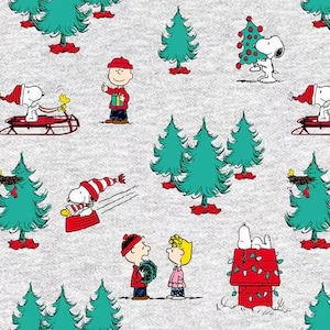 Peanuts® Christmas Trees Cotton Fabric by the Yard