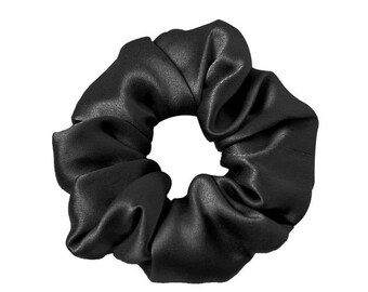 Black Mulberry Silk Scrunchie