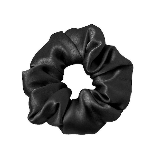 Black Mulberry Silk Scrunchie