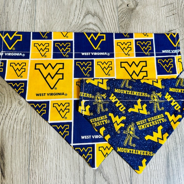 WVU Reversible Dog Bandana