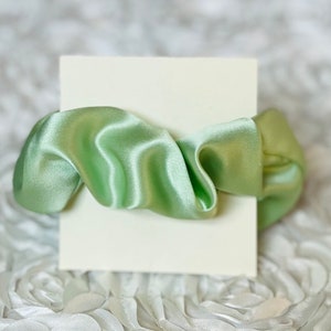 Sage Green Mulberry Silk Scrunchie