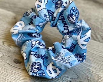 UNC Cotton Scrunchie, Carolina Blue Fabric Hair Tie