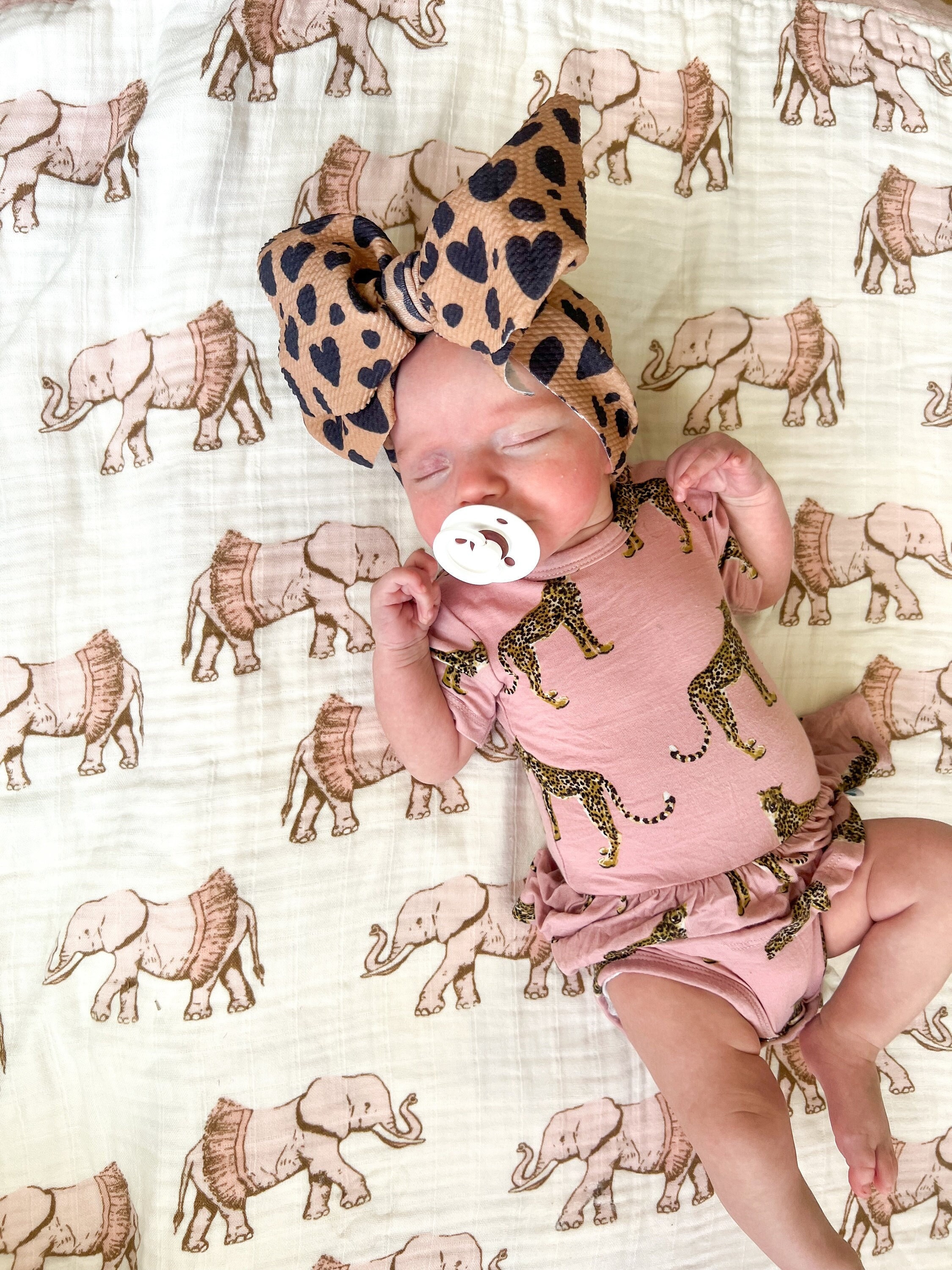 The Honey Bows Baby Girl Headwrap Newborn to 4 Years Leopard Hearts Bow Cheetah Bow Cheetah Print Accessory