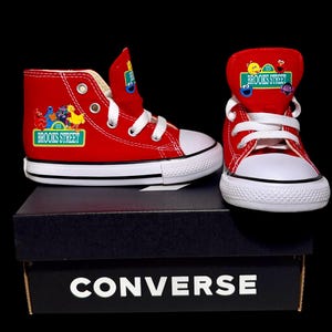 Personalized Custom Sesame Street Theme Toddler Baby Converse Sneakers Shoes image 1