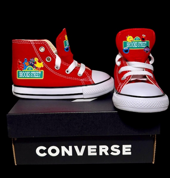 Personalized Custom Sesame Street Theme Toddler Baby Converse Sneakers Shoes