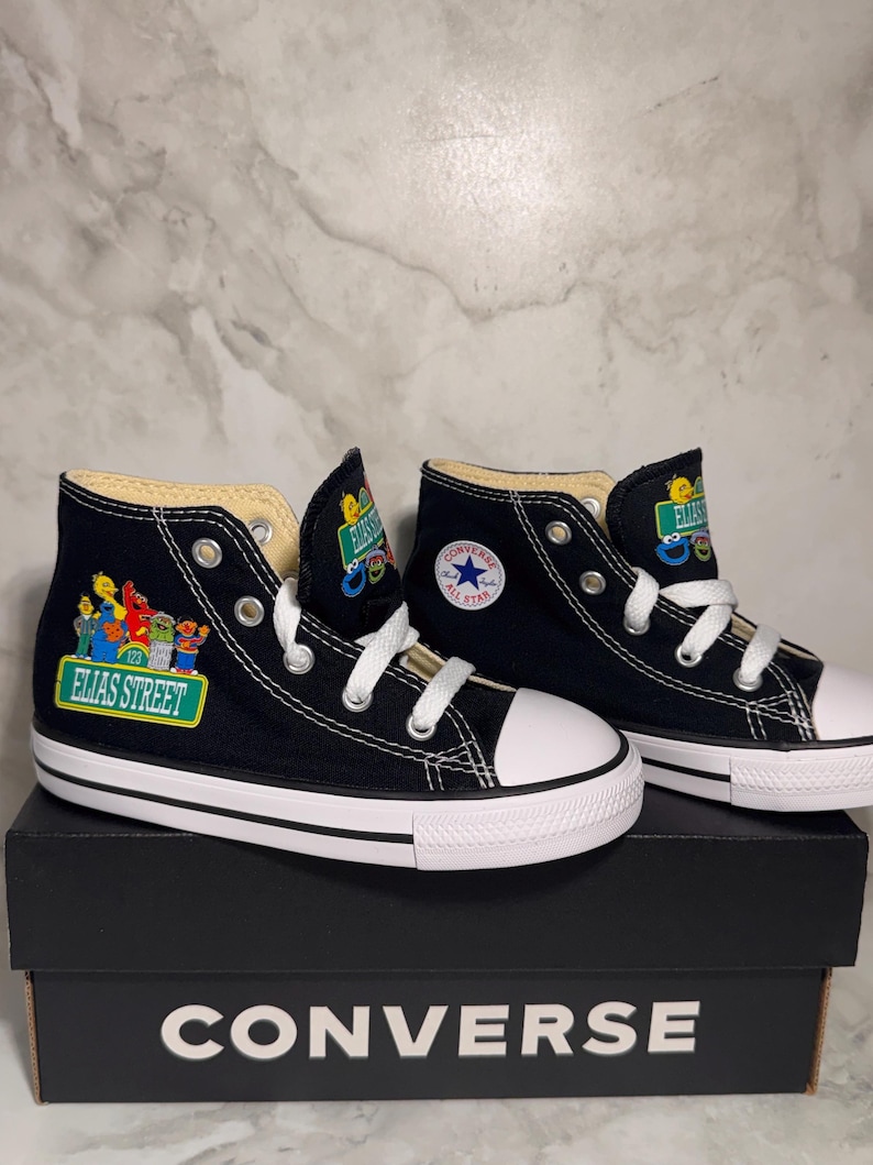 Personalized Custom Sesame Street Theme Toddler Baby Converse Sneakers Shoes image 5