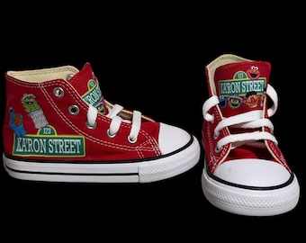Custom Sesame Street Theme Toddler Baby Converse Sneakers Shoes