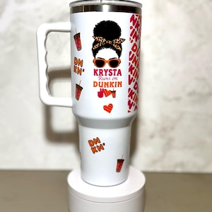Custom Personalized 40 Ounce Tumbler With Handle Lid And Straw Stainless Steel Insulated