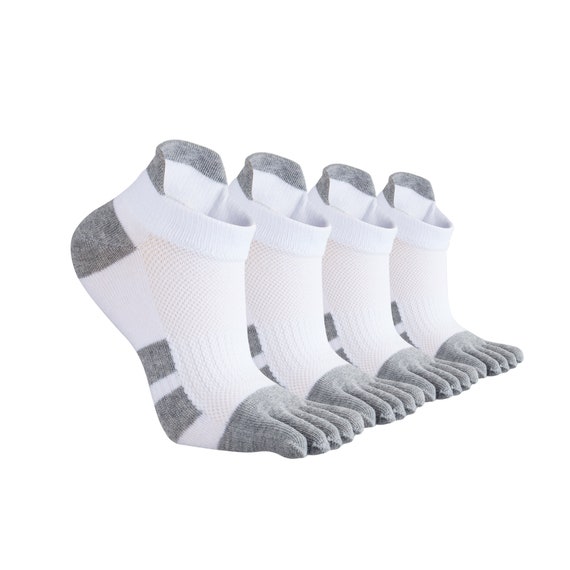 4 Pairs / Soxsense Toe Socks Ankle Premium Cotton Five Finger Toe