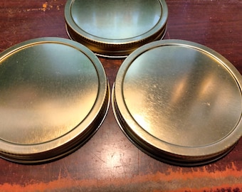3 tapas metálicas de actualización GOLD para el juego de recipientes GOLDEN HARVEST de 5", 7" y 9".