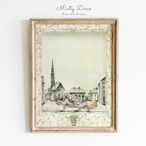 Vintage Fairy tale Illustration by Kay Nielsen, Old Storybook Illustration, Printable Vintage Fairytale Wall Art, Golden Age of Illustration