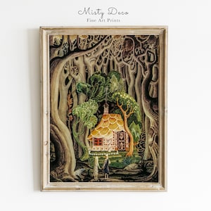 Fairytale Brothers Grimm Art by Kay Nielsen, Hansel and Gretel Wall Art, Vintage Witch Printable Art, The Golden Age of Illustration.