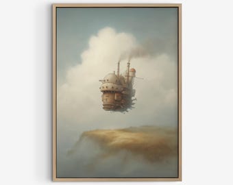 Howl's Moving Castle Poster, Hayao Miyazaki Inspired Anime Painting Printed on Premium Matte Paper.