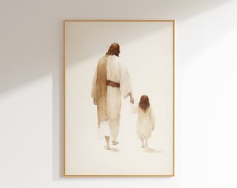 子供の祈りのビンテージ ウォール アート、祈る母と子、キリスト教の