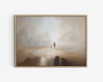 Jesus, Please Hold my Hand Watercolor Bible Print Art, Jesus Leaves the 99, Jesus Christ and Little Girl, Come Follow Me Child Print Art.