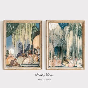 RARE Fairy Tale Illustration by Kay Nielsen, Whimsical Princesses Dancing in theGarden, Enchanting Wall Art, The Golden Age of Illustration.