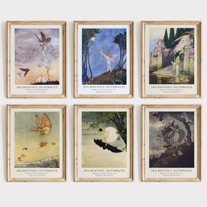 Ida Rentoul Outhwaite set of 6, Best of Ida Rentoul, Fairy Tale Gallery Wall, Kids Room Fairytale Print, Nursery Wall Decor, Whimsical Art. image 1