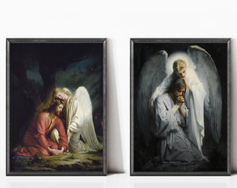 油絵 絵 絵画 インテリア F4-051813 人物 祈り 母と子 子供の祈りのビンテージ ウォール アート、祈る母と子、キリスト教の