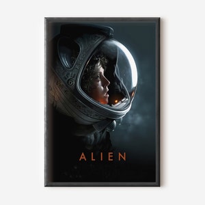 1979 Alien Movie Poster, Retro Science Fiction Wall Art, Sci Fi Poster Art.