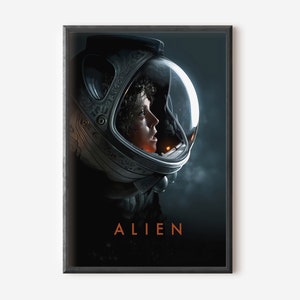 Printable Alien (1979) Movie Poster, Retro Science Fiction Digital Wall Art.