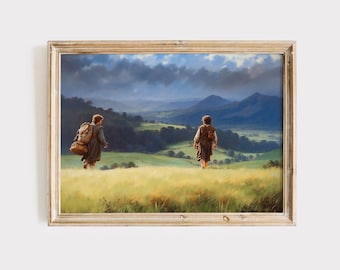 Old Friends Leaving Home Fine Art Print, Power Ring Fantasy Poster, Fellowship Print.