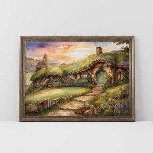 Unique Fantasy House in a Beautiful Landscape Fine Art Print.