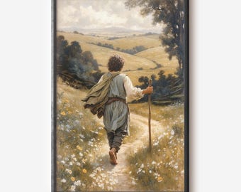 Leaving Home Fantasy Poster, Unique Power Ring Fantasy Oil Painting, Digital High Fantasy Fellowship Landscape Wall Art,