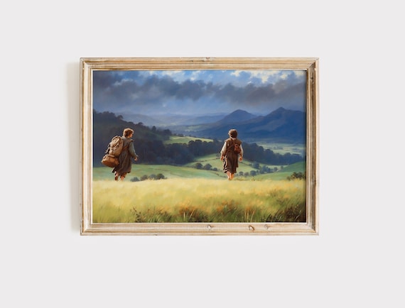 Old Friends Leaving Home Fine Art Print, Power Ring Fantasy Poster, Fellowship Print.