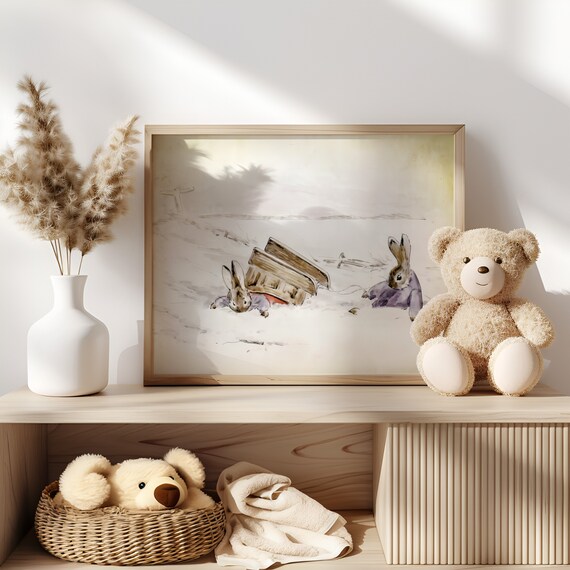 Decorazione In Legno Da Appendere Beatrix Potter – Peter Rabbit E Benjamin Bunny In Cupola Di Vetro 9 Cm