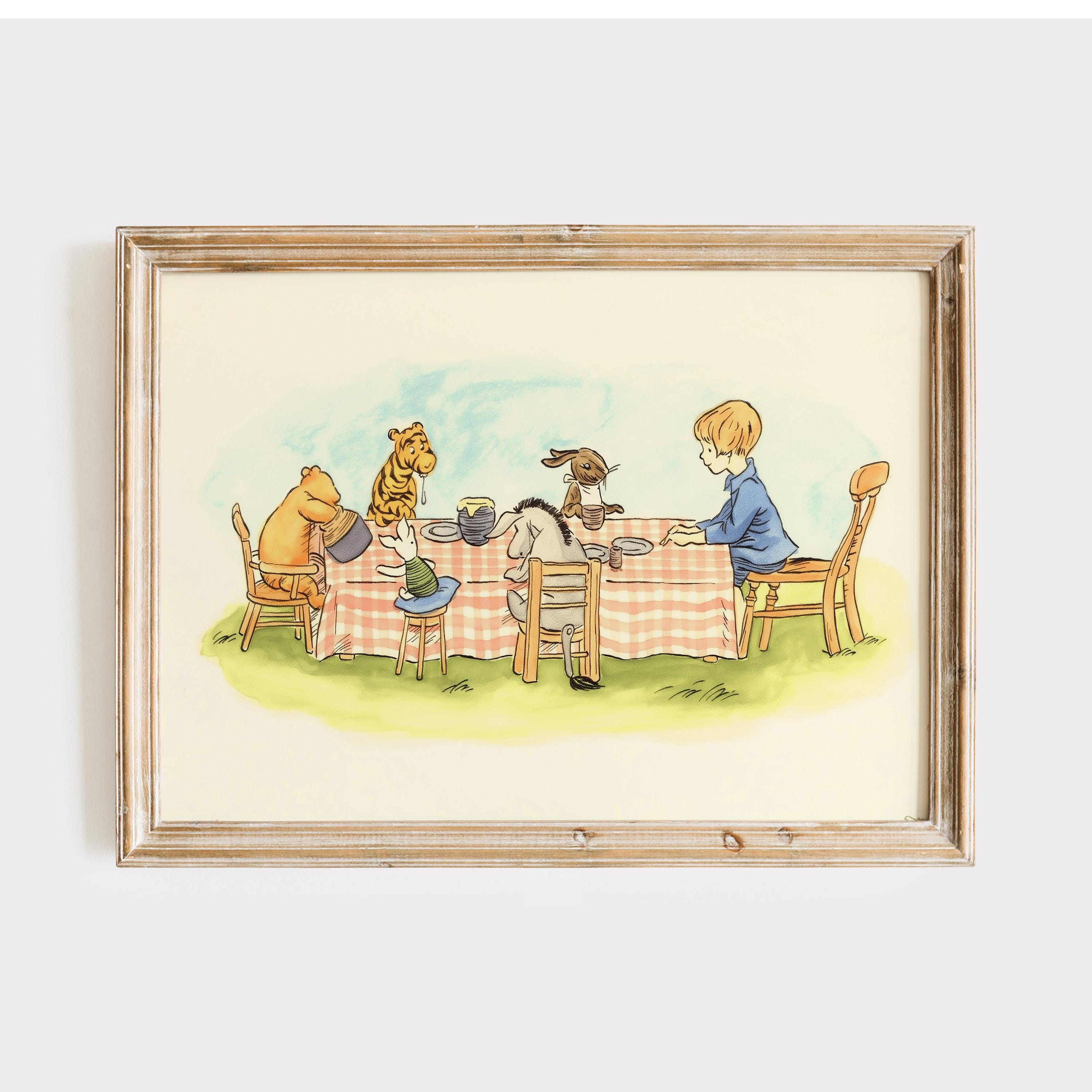 Vintage Winnie the Pooh Digital Download Art, Pooh and Friends