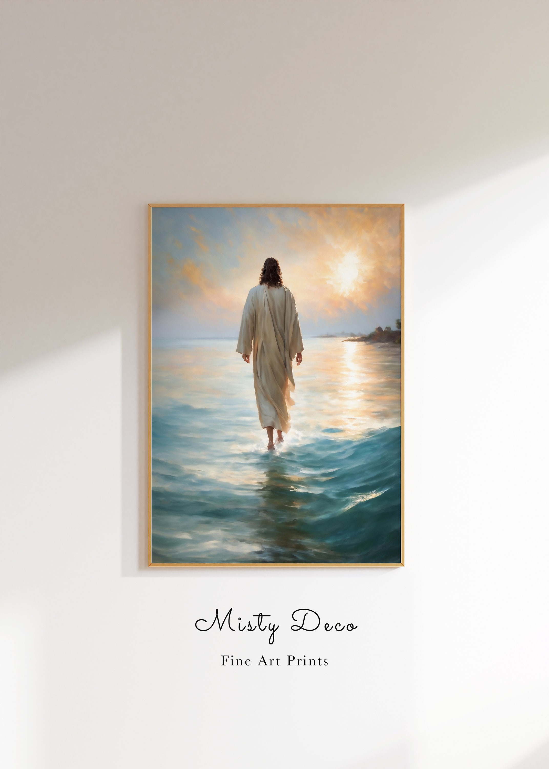 Jesus Walking on Water Oil Painting Jesus Christ Printable - Etsy