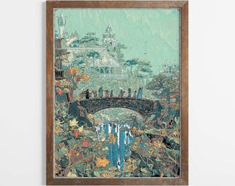 Illustration de la communauté rétro, impression d'art fantaisie Power Ring.